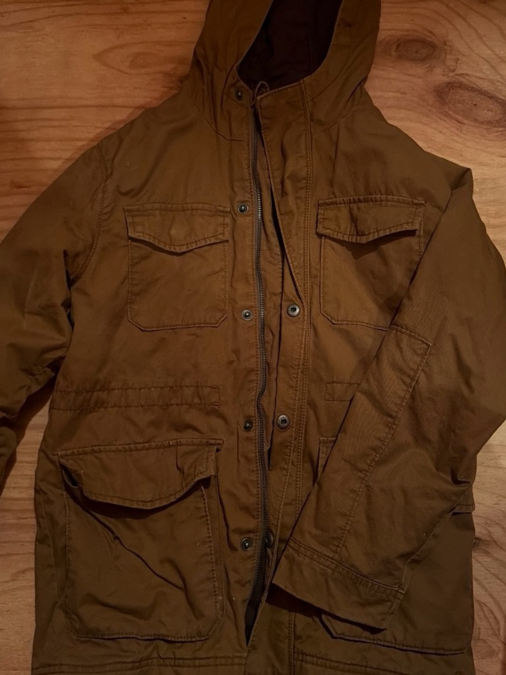 Old Navy kid’s Hooded Field Jacket in Caramel Brown